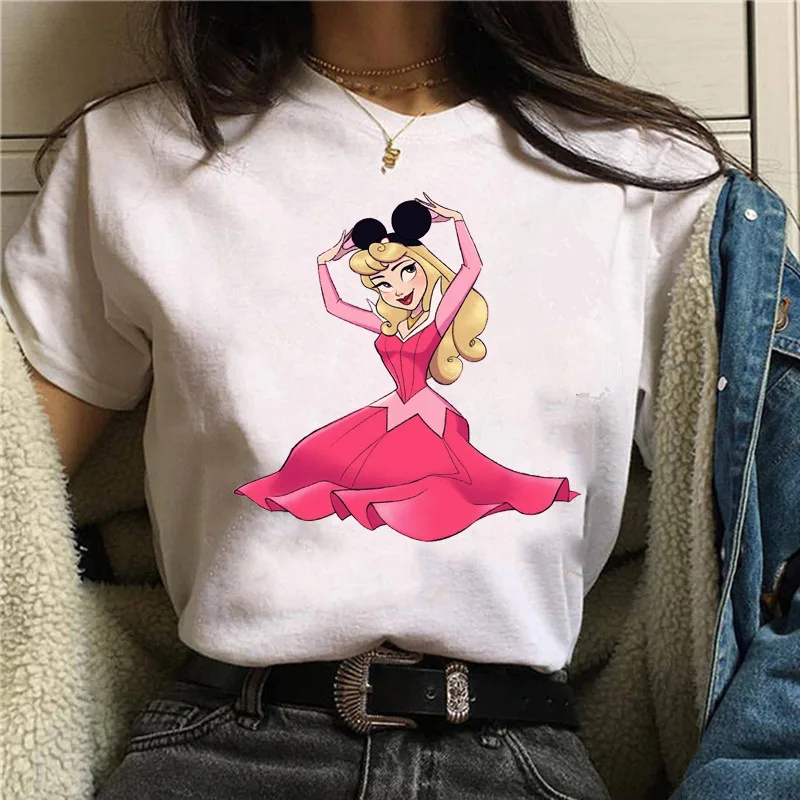 

New Arrivals Tattooed Princesses Printed T Shirts Women Casual Slim White Tee Short Sleeve Tops Fashion Streetwear