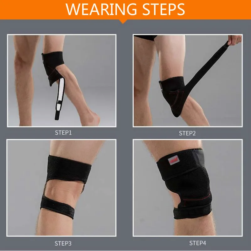 Genouillère de protection du ménisque, 1 pièce, Bandage réglable,  pressurisation, pour la randonnée, la course à pied, le basket-ball -  AliExpress