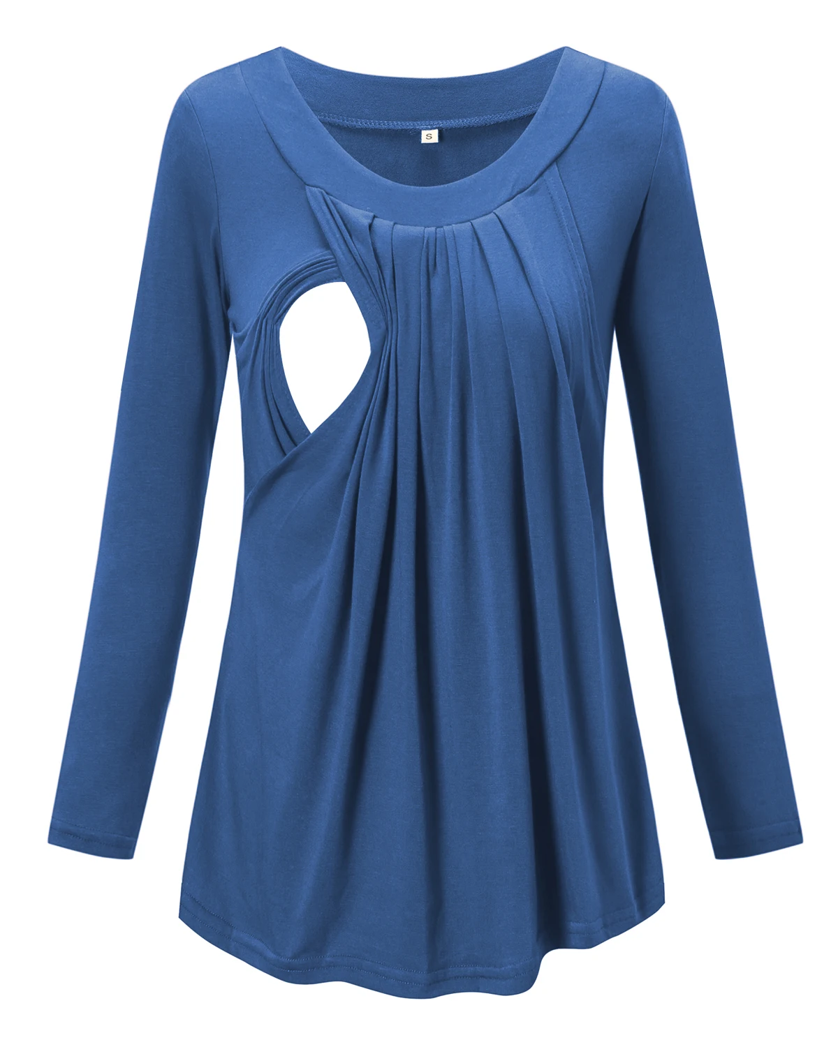 Женские плиссированные блузки для беременных, одежда для грудного вскармливания, туника с длинными рукавами для беременных, свободная футболка для беременных, женская одежда - Цвет: pic
