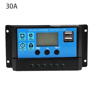 

60A/50A/40A/30A/20A/10A 12V 24V Auto Solar Charge Controller PWM Controllers LCD Dual USB 5V Output Solar Panel PV Regulator