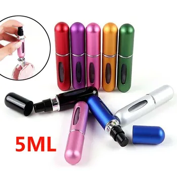 

1PCS Outdoor Travel 5ML Refillable Perfume Spray Bottle Aluminum Spray Atomizer Portable Cosmetic Container Hiking Makeup Jars