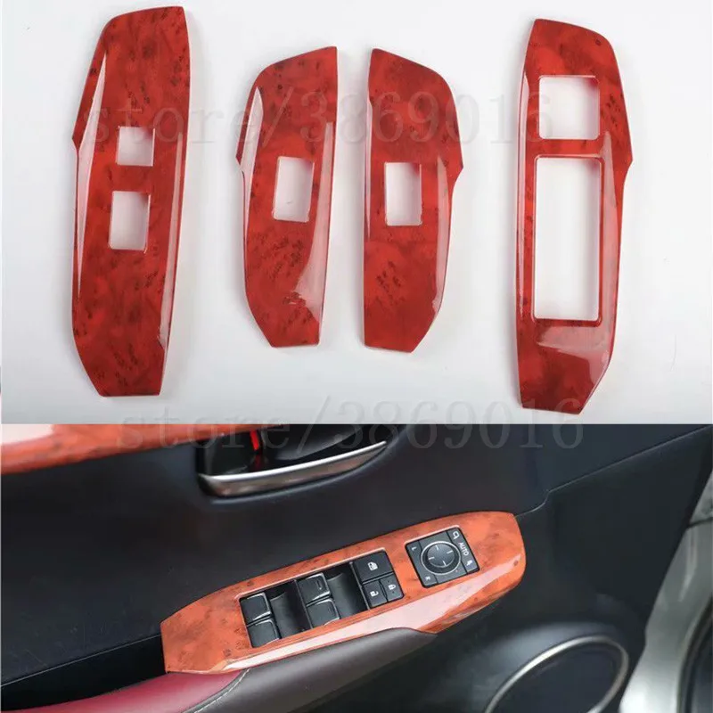 ABS Chrome Inner Car Door Armrest Window Lift Switch Button Protection Cover Trim For LEXUS NX200T NX300T