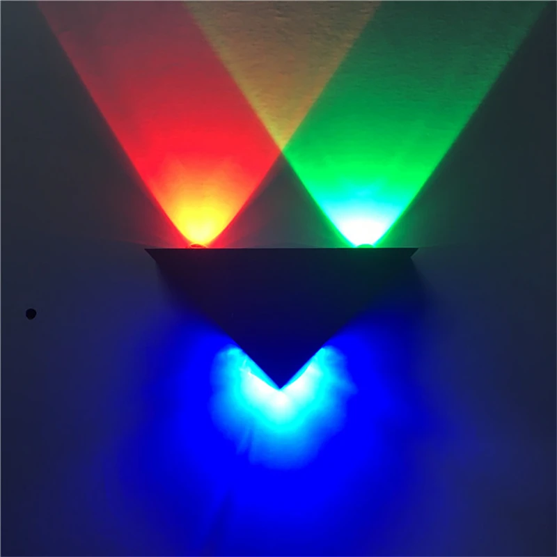 

Modern 3w Triangular Wall Lamp Modern Home Led Lighting Indoor Energy Saving Low Consumption Decoration Bar Clubhouse 8 Color