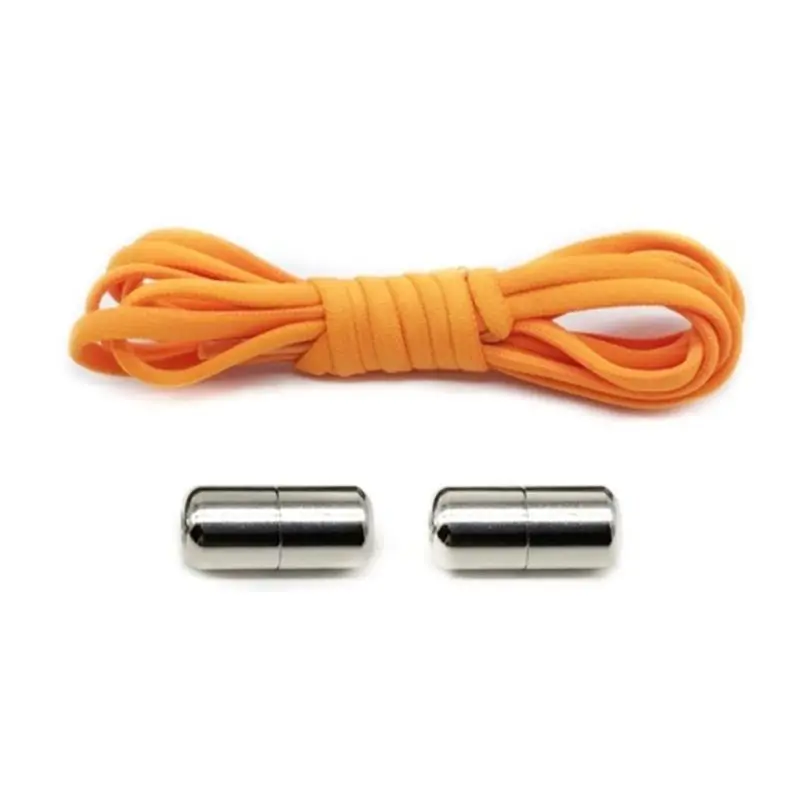 Orange Для взрослых детей эластичные шнурки для обуви регулируемые DIY без завязок с металлическими пряжками - Цвет: Orange