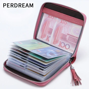 

Women's card holder multi-card leather business card holder large capacity card holder ladies solid color small fresh card case