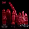 FAAK Beef Color Texture Animal Dildo With Suction Cup Ribbed Knot Penis Large Long Anal Beads Butt Plug Sex Toys For Women 1