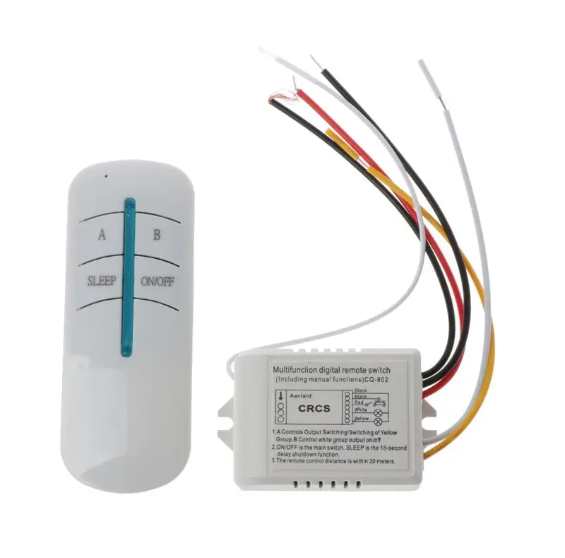  3 Port 220V Wireless Lamp Remote Control ON/OFF Switch Kit Receiver Transmitter 94PC - 4000216541231
