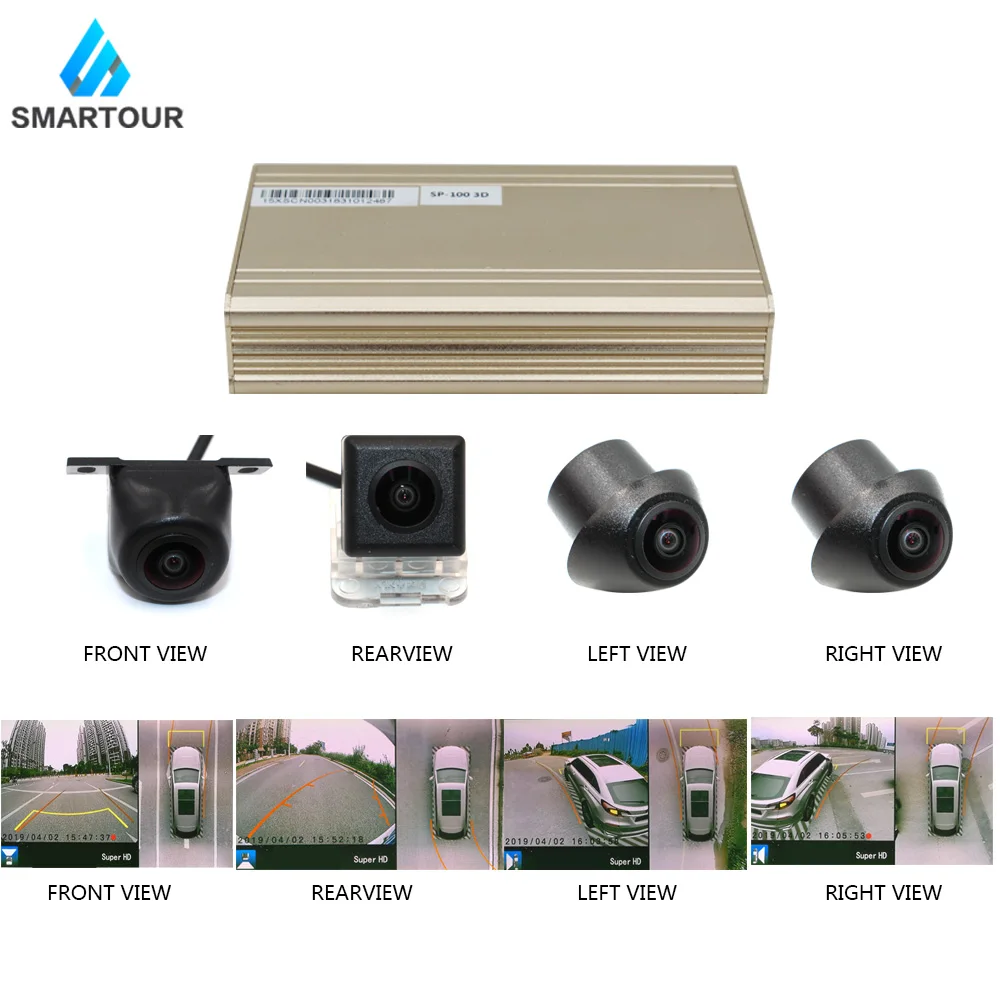  Smartour car 360 3D Surround View System Auto Bird View Panorama DVR System 4 Camera HD 1280P Recor