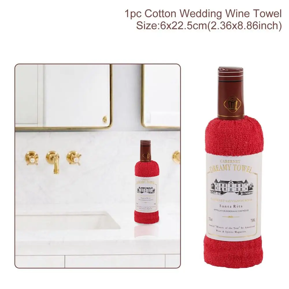 QIFU Хлопковое полотенце для вина, Деревенское свадебное украшение, украшение для свадьбы, подарки, винтажное украшение стола, вечерние принадлежности - Цвет: Wine Towel 1