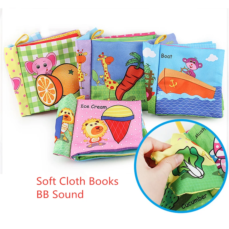 

Baby Intelligence Development Book Soft Animal Cloth Book Newborn Stroller Hanging Toy Bebe Early Learning Educate Baby Toys