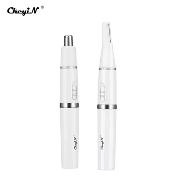 

2 in 1 Mini Electric Nose Hair Trimmer Eyebrow Shaper Battery Operated Ear Hair Remover Nose Hair Epilator Stainless Steel Blade