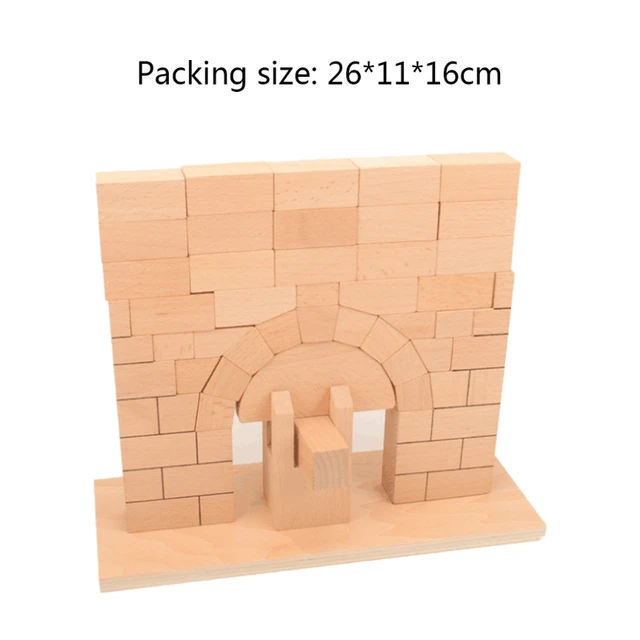 1Set Roman Arch Bridge Montessori Block Interactive Educational Baby Block Toddlers Sensory Stacking Blocks Tumble Block 3