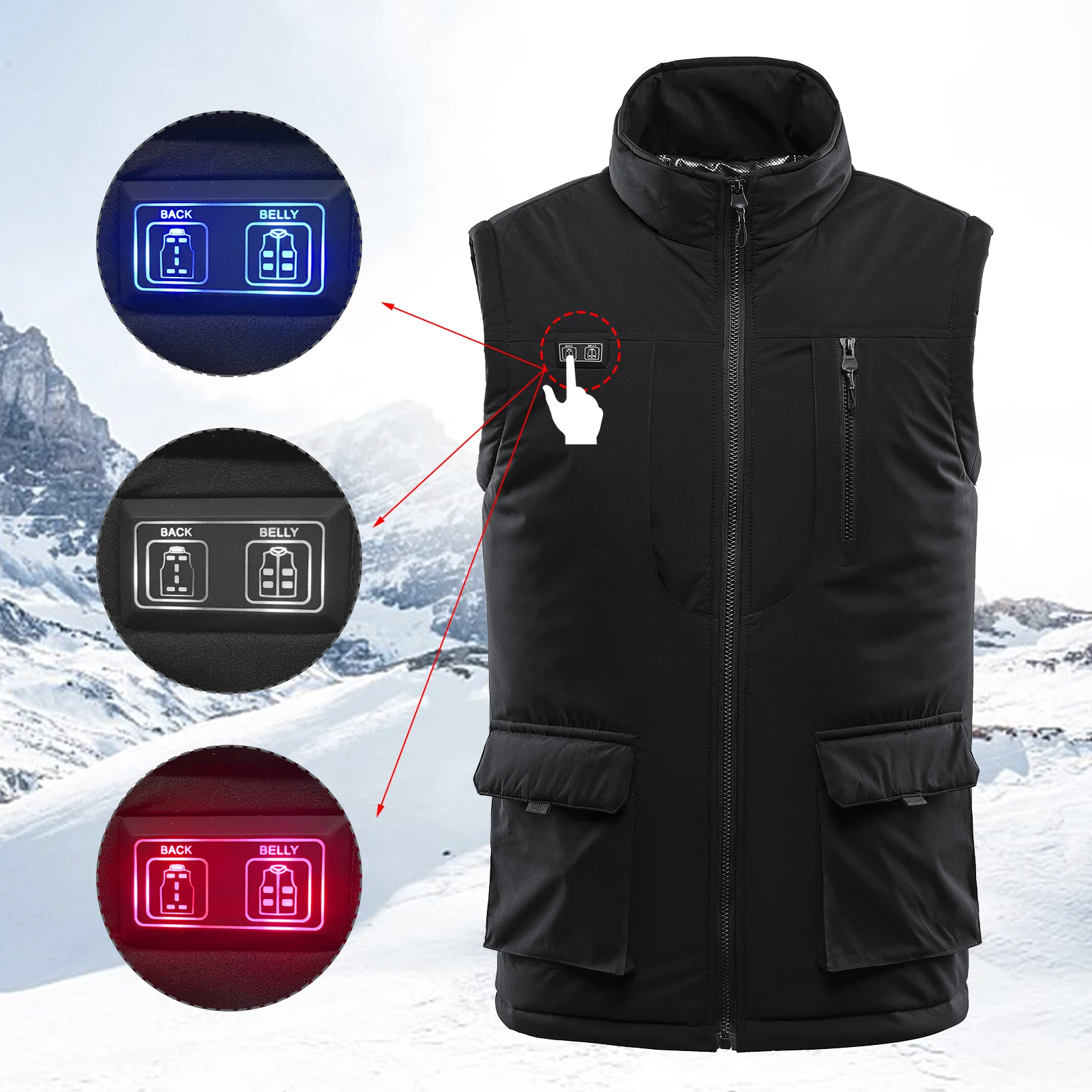 

11 Zone Heated Vest for Men Women Outdoor Winter Warm USB Electric Heating Thermal Vest Jacket Clothing Plussize M-6XL