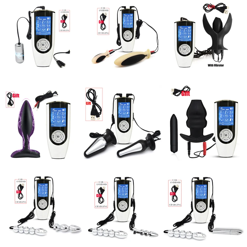 Strongest BDSM Power Box,Electric Shock Anal Vaginal Plug Masturbator Electro Stimulator Prostate Massage Big Butt Plug Sex Toys