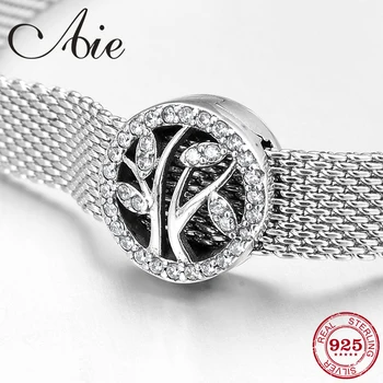 

Fashion 925 Sterling Silver sparkling Tree of Life CZ Beads clip Fit Original reflection Clip Charm Bracelet Jewelry making
