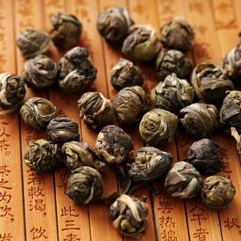 

2020 Jasmine Tea Pearls Natural Fresh Jasmine Dragon Pearl Green Tea "Hua Lun Zhu (Jasmine Pearl of The Dragon)", Green Leaf