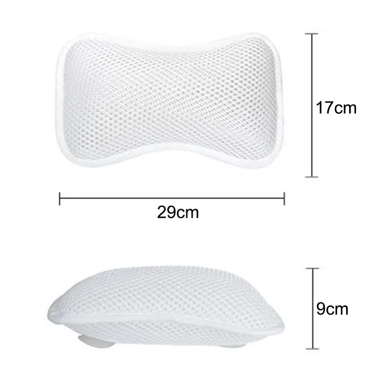 Newly Spa Bath Pillow With 2 Suction Cup Head Shoulder Neck Support Non-Slip Mesh Tub Pillows