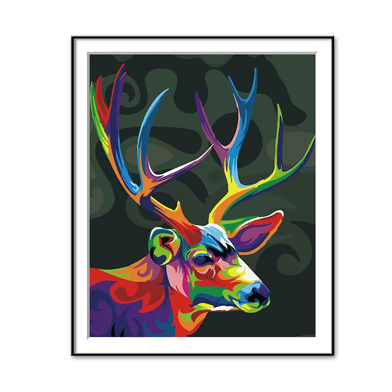 

Black Background Five-color Antlers Computer Airbrush Painting AliExpress Amazon Wish Decorative Painting Core