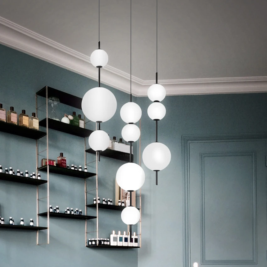 Nordic LED Gourd Glass Pendant Lights Lighting Modern Design Indoor Decor Loft Lamp Cafe Bar Restaurant Bedroom Light Fixture