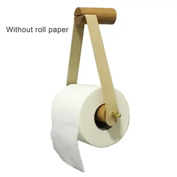 

Kitchen Vertical Paper Towel Rack Bathroom Toilet Wooden Pure Copper Wall Paper Roll Holder Perforated Napkin Holder