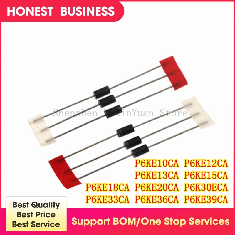 20pcs TVS Diodes P6KE6.8CA P6KE8.2CA P6KE10CA P6KE12CA P6KE13CA ...