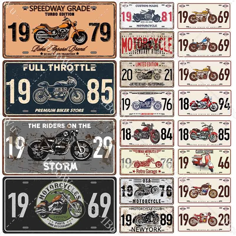 

Retro Autocycle Vintage Metal Poster Motorcycle Tin Signs Plate Garage Home Wall Decor Moto Accessories Plaque15x30cm