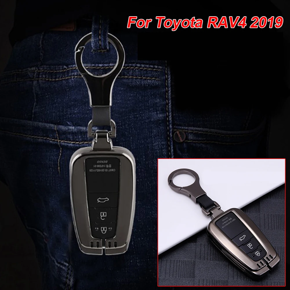 Автомобильный чехол для ключей, автомобильный держатель для ключей для Toyota RAV4, черный аксессуар