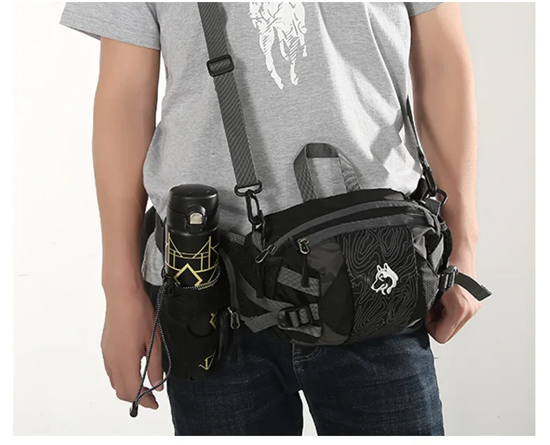Jungle King CY2007 Newest Outdoor Sports Nylon 8L Running Waist Bag Cycling Mountaineering Large Capacity Three-purpose Backpack 3