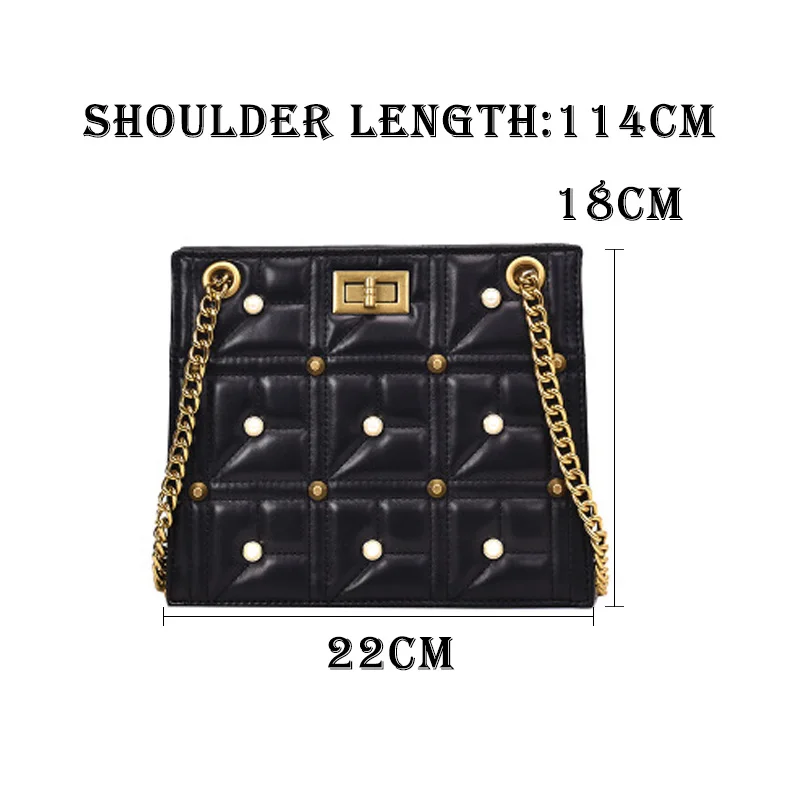 MSGHER/одноцветная женская сумка на плечо с жемчужинами в форме бриллиантов и заклепками, стиль, осенняя мода, женская сумка на застежке WB3061