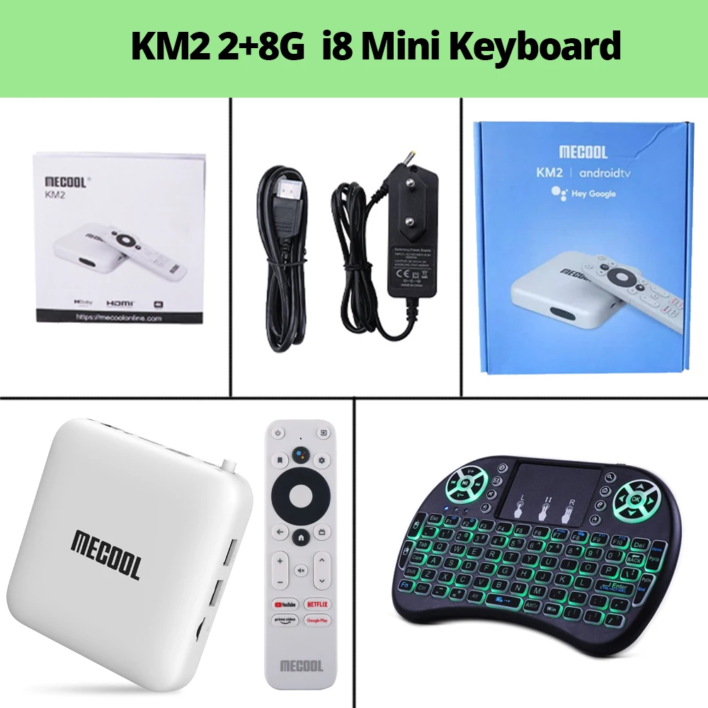 Mecool KM2 For Netflix 4K Android TV Box Amlogic S905X2 2GB DDR4 USB3.0 SPDIF Ethernet WiFi Prime Video HDR 10 Widevine L1 TVBOX sling tv box TV Receivers