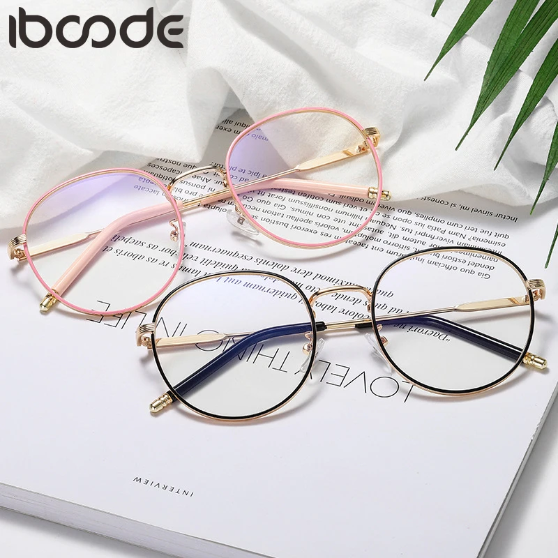 

iboode Retro Glasses Frames Metal Round Optical Sepectacles Plain Mirror Eyeglasses Classic Clear Lens Eyewear Men Women Unisex