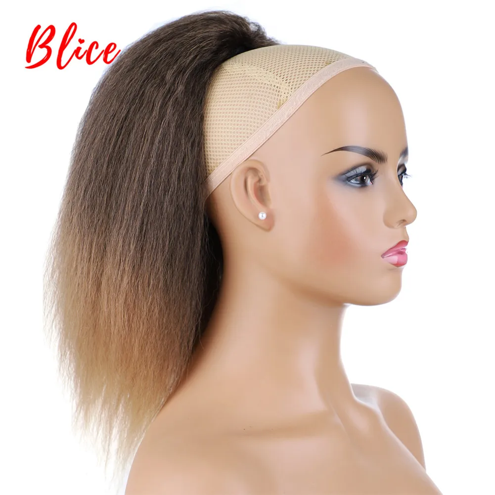 Blice 1" шнурок смешанный цвет 4/27 термостойкие синтетические волосы для наращивания кудрявые прямые волосы с двумя пластиковыми гребнями конский хвост