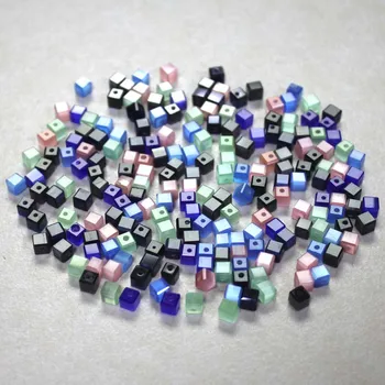 

5601 Cube Cat Eye Beads AAA 200pcs/bag Cat Eye Beads for Making Jewelry Wholesale 4x4MM