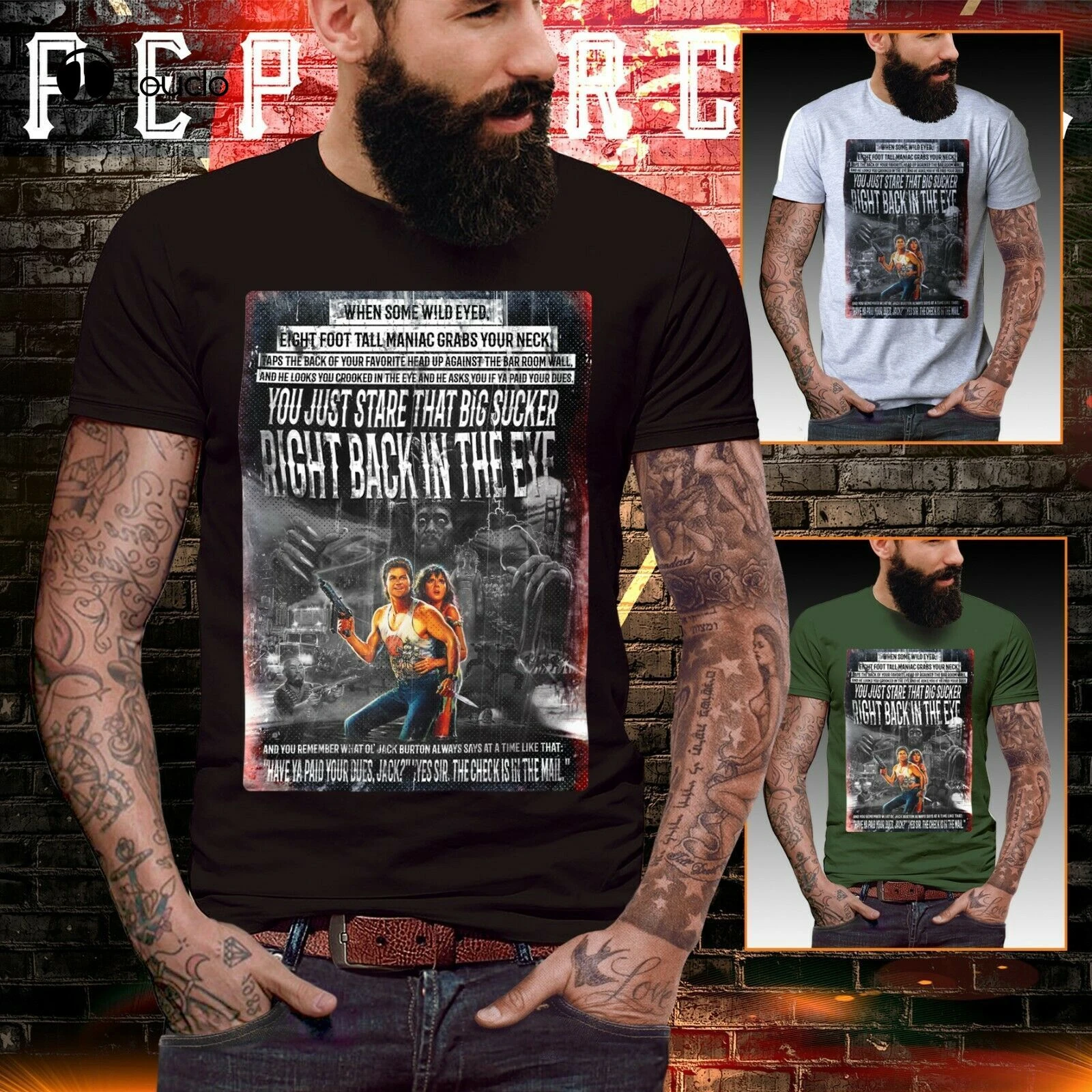 Big Trouble In Little China T Shirt Rare Poster Funny Jack Burton Quote Mens Top T Shirts Aliexpress
