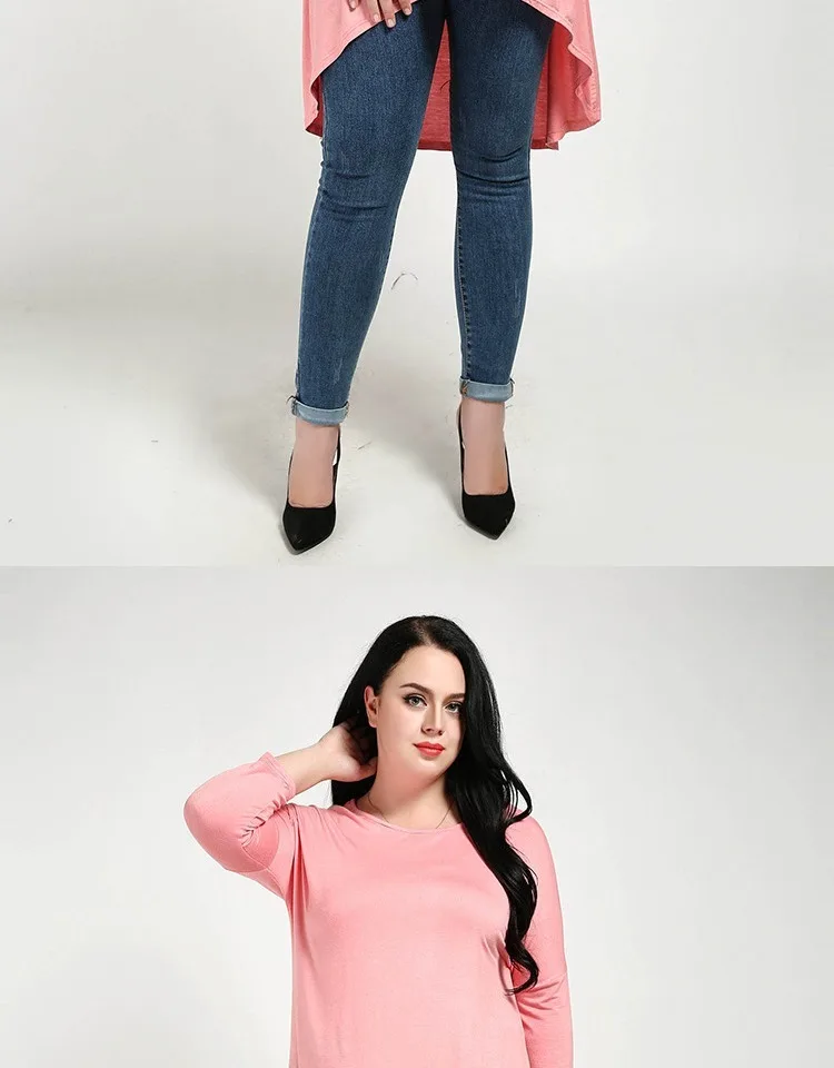 6XL размера плюс, Женская Асимметричная футболка, 5XL, черная, большой размер, женские топы,, летние, Модальные, кимоно, топы, XXXL, повседневная, JR183