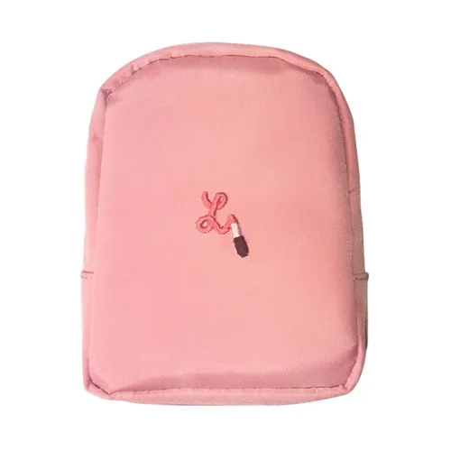 pink Фиолетовая 1 шт. женская косметичка мини-сумка для макияжа маленькая косметичка губная помада Органайзер Trousse Maquillage дорожный Органайзер - Цвет: pink