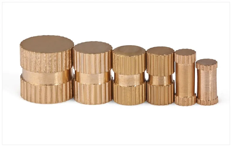 Латунная гайка для инжекции рифленый вкладыш слепых отверстий односторонняя