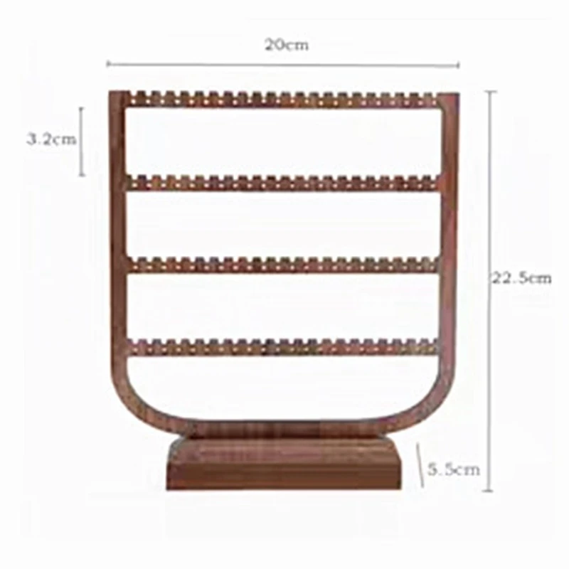 Ear Clip Earrings Shelf Display Stand Home Storage Hanging Necklace Stand Earrings Black Walnut Large Capacity