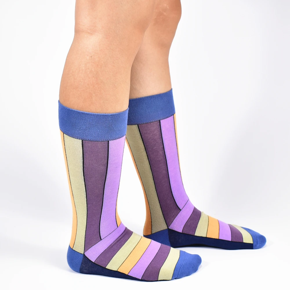 Горячая Распродажа, мужские носки новые цветные осенние и зимние хлопковые носки геометрические решетки классические деловые повседневные счастливые мужские носки