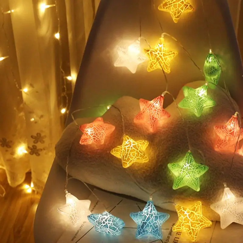 40 LEDs Cracks Star String Light Lovely Decorative LED Party Holiday Lamp Home