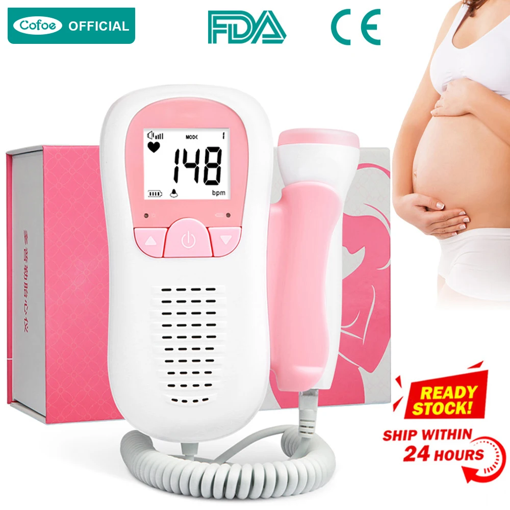 Heartbeat-Detector Stethoscope Pulse-Meter Doppler Fetal Baby-Care Cofoe No-Radiation