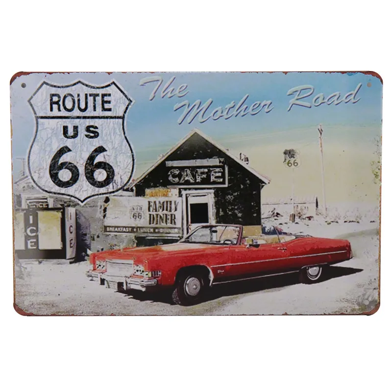 E US Route 66 вывески Бар Паб до ретро-наклейки металлическая пластина плакат живопись винтажная жестяная вывеска жестяная художественная стена гараж домашний декор H19 - Цвет: E