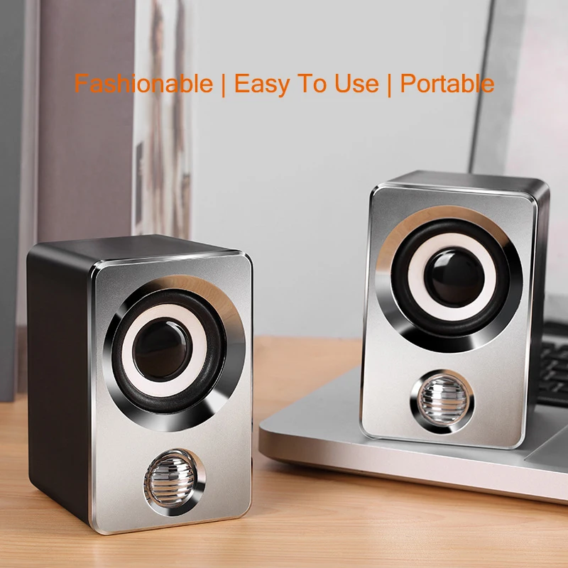 Beste AUX Mini Computer Speakers USB Aangedreven 1.3m Bedrade 1 Paar Bass Stereo Speakers voor Laptop Desktop Telefoon 3W * 2 krachtige Luidspreker