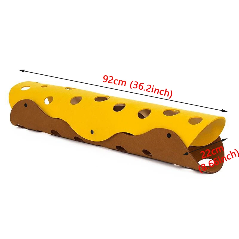 2 In 1 Cat Tunnel Toy Foldable and Stitchable Toys Felt Cat Nest Funny Pet Interactive Rolling Tubes Washable Cat House
