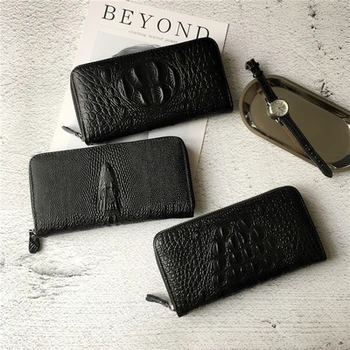 

2020 new Fashion men's wallet long wallet youth crocodile pattern clutch business zipper multifunctional mobile phone bag