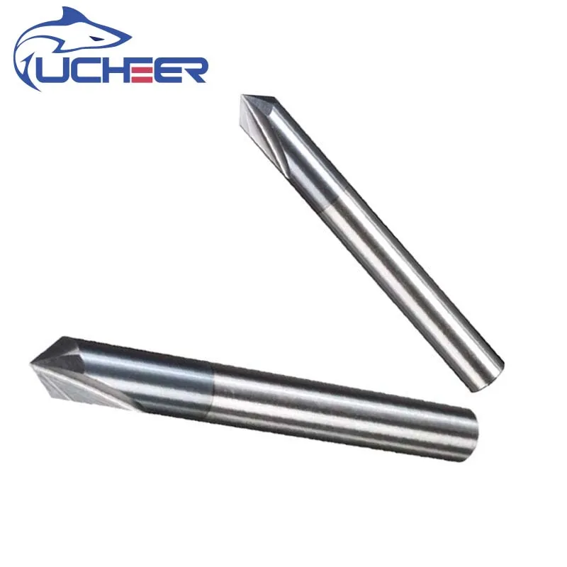 UCHEER 1 шт. 3 флейты HRC45 фаски Фрезы инструмент карбида стали зенковки сверло для
