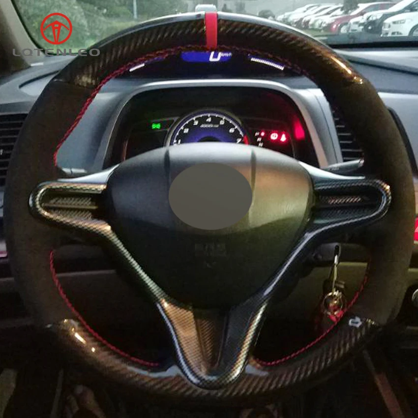 Черный замшевый штатив LQTENLEO из углеродного волокна для рукоделия Honda Civic 8 2006 20011 (3