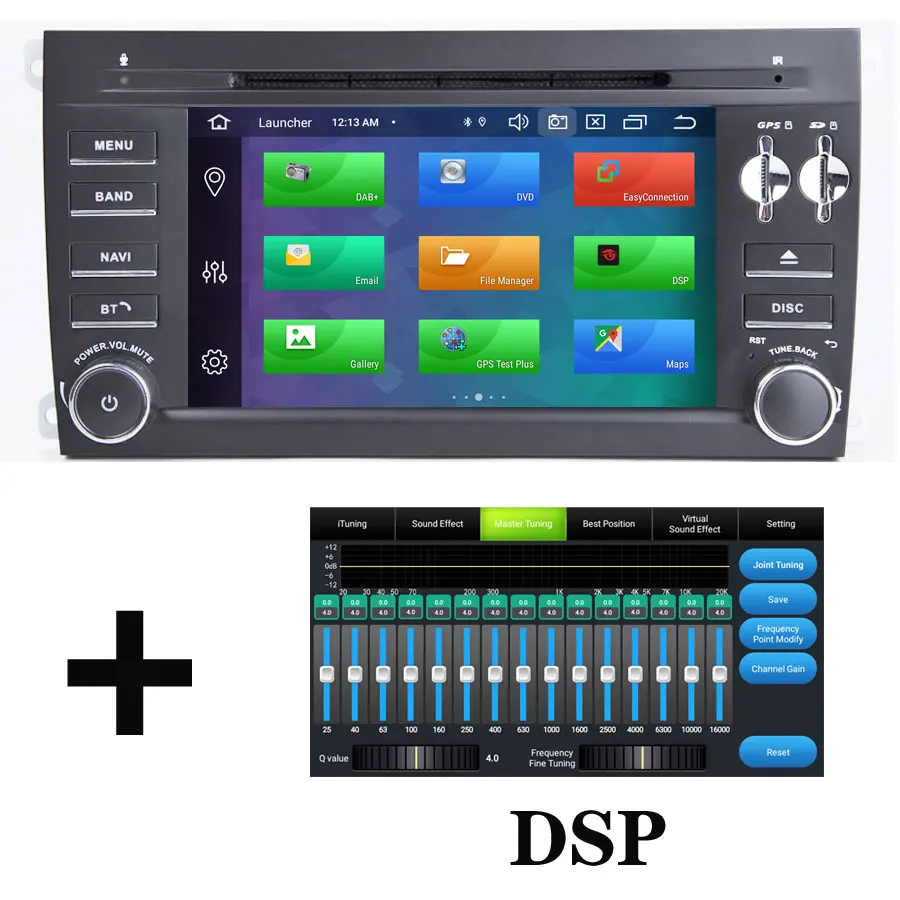 DSP HD ips Android 9,0 Восьмиядерный 4 Гб ОЗУ 64 Гб ПЗУ Wifi gps карта RDS радио Bluetooth Автомобильный dvd-плеер для Porsche Cayenne 2003-2010 - Цвет: the unit with DSP