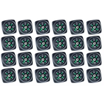 

24PC MINI COMPASS SURVIVAL POCKET LIQUID FILLED HIKING CAMPING WATCHBAND