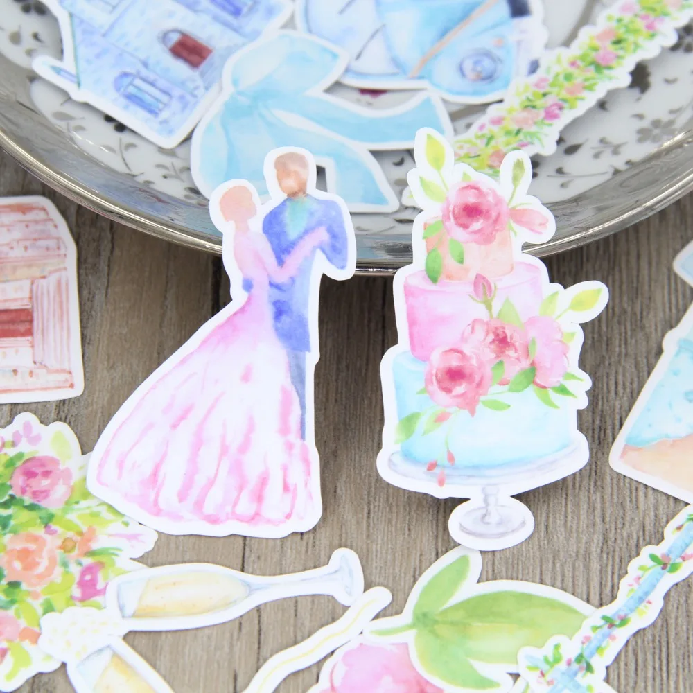 34pcs Wedding Party Marriage Cake Chapel Car stickers/Scrapbooking Stickers /Decorative Sticker /DIY Craft Photo Albums | Дом и сад